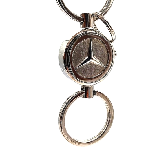 Genuine Silver Mercedes Benz Dual Fob Keychain Detachable for Valet OEM-Boxed - Picture 4 of 7